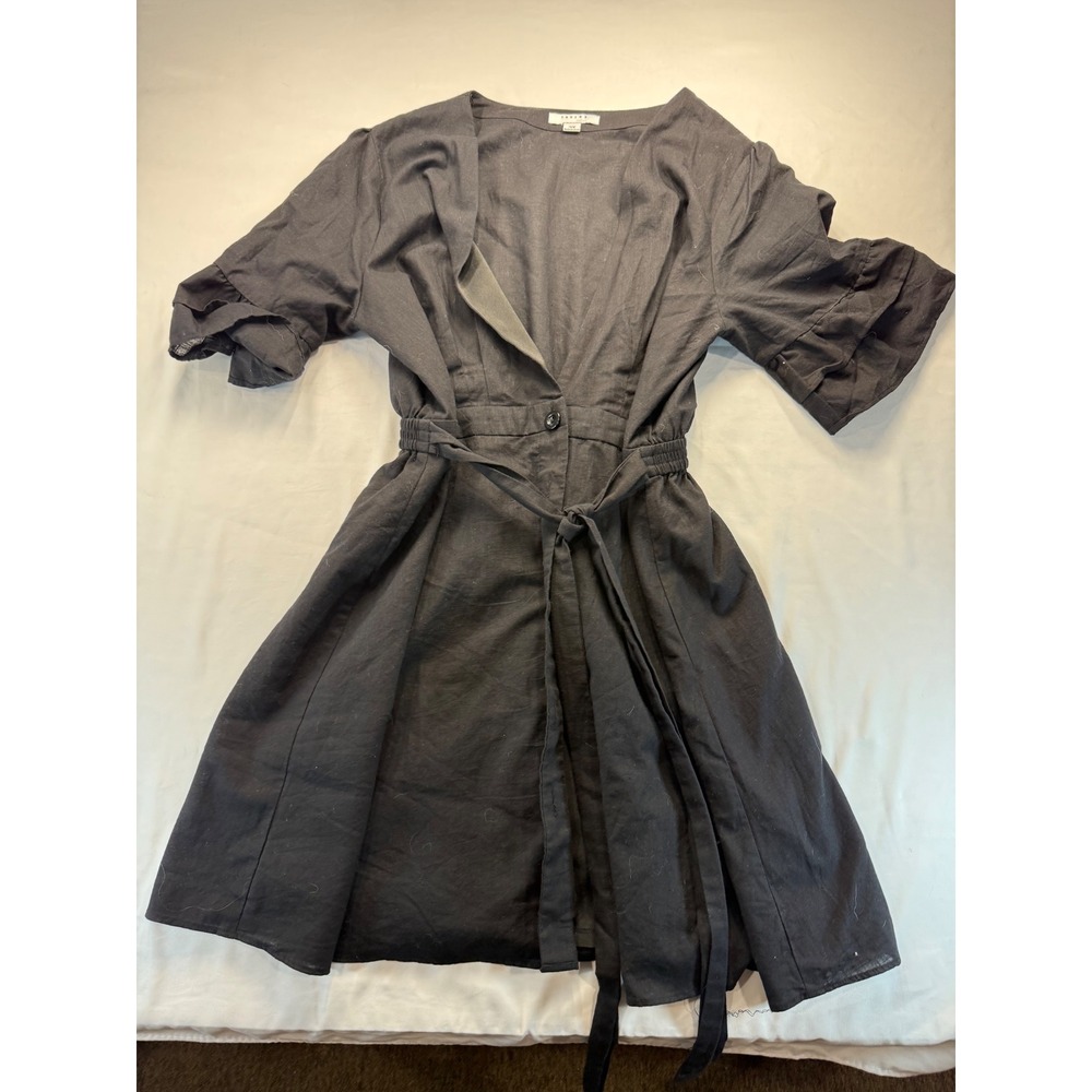 Favlux Fashion Women 3X Black Wrap Dress Short Ruffle Sleeve Tie Waist V-Neck